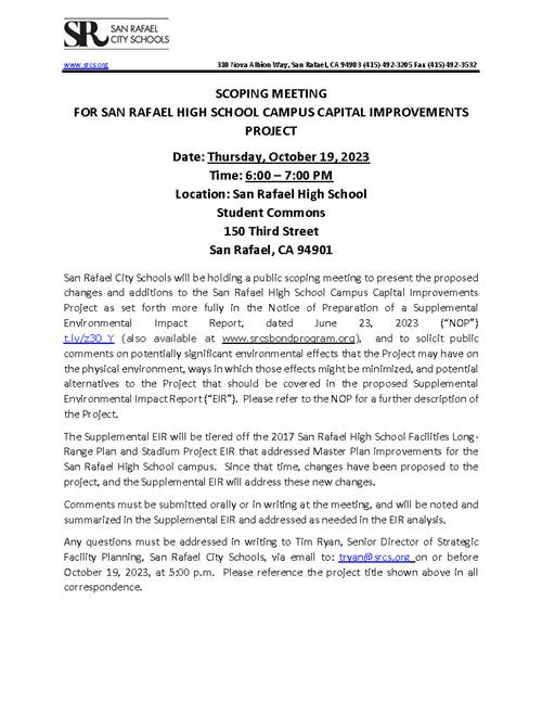 SRHS meeting Oct 19